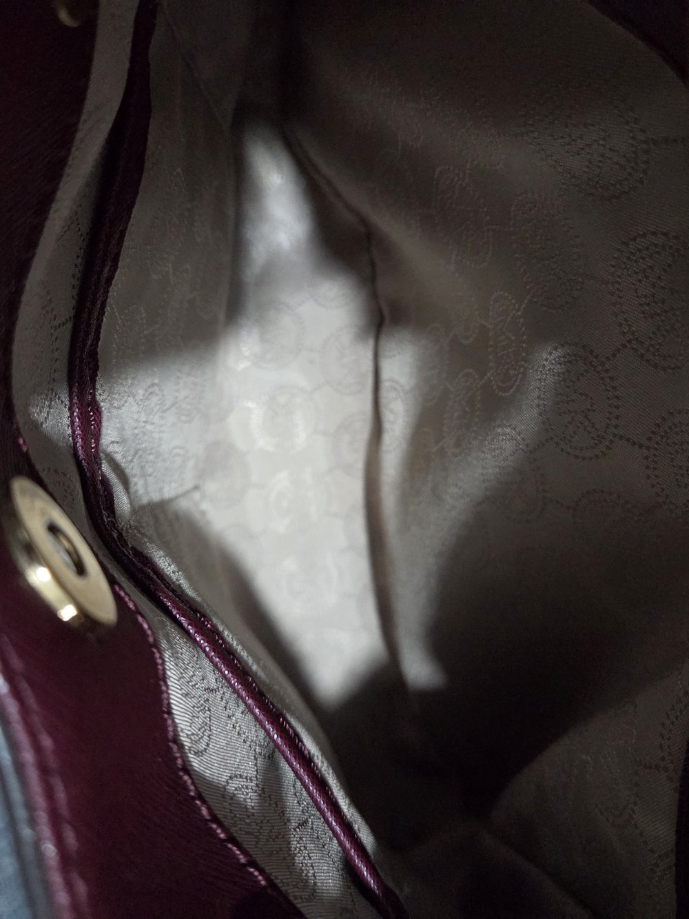 Michael Kors Cynthia Small Saffiano Leather Satchel Burgundy - Picture 8 of 10